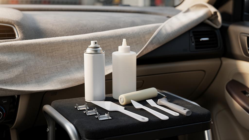 Produits de collage pour réparer un ciel de toit automobile